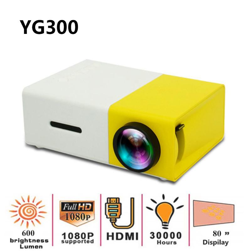 投影機YG300 投影儀 320x240 像素 600 流明 проектор 投影儀屏幕 80 英寸 LED 投影儀鏡頭 3.5 毫米音頻 LED 迷你投影儀