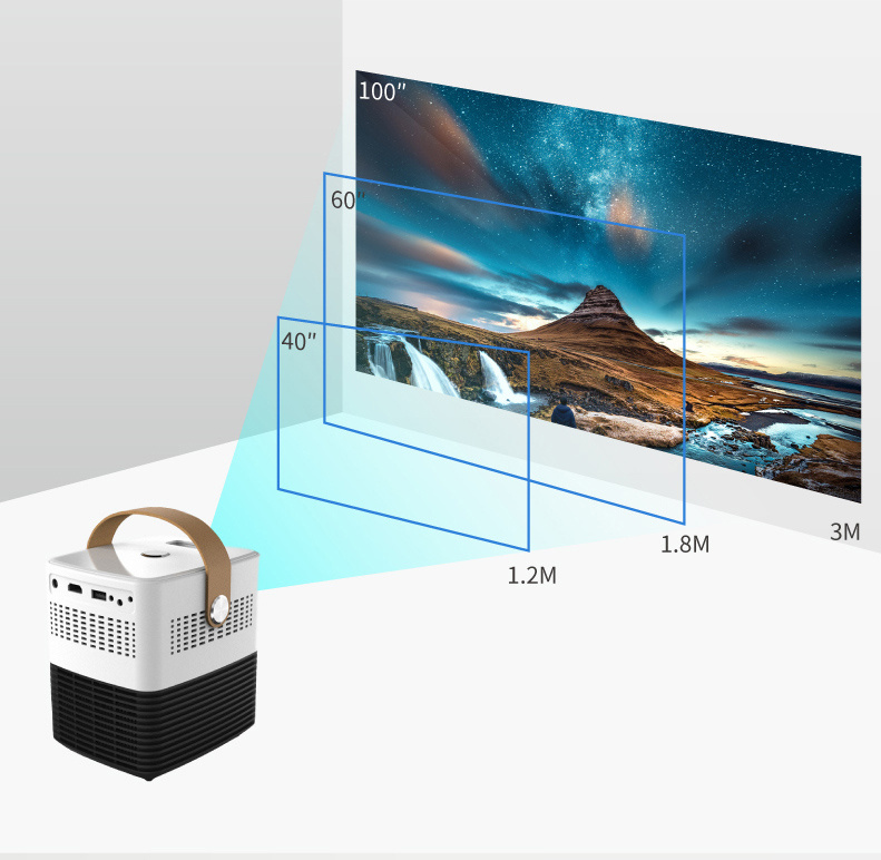 投影機WZATCO V1 LED 迷你袖珍投影儀家庭影院帶高清 I USB 視頻投影儀選項 Android 6.0 帶數字梯形校正