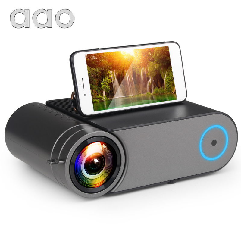 投影機AAO YG420 便攜式迷你 LED 投影儀原生 1280x720P YG421 無線 WiFi 多屏幕 1080P 視頻 3D VGA 家用投影儀投影儀