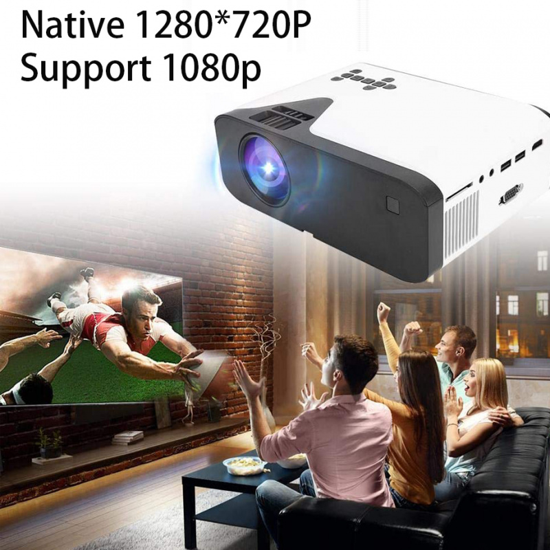 投影機Smartldea UB20 3000 流明迷你高清投影儀原生 1280 x 720p 便攜式遊戲投影儀支持 1080p 家庭影院視頻 3D 投影儀