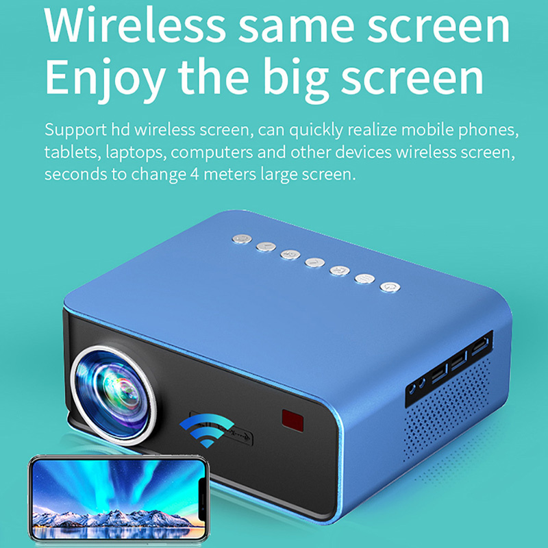 投影機VEIDADZ 新款 T4 LED 迷你投影儀 1024x600P 支持全高清 1080P Youtube WiFi 視頻，適用於手機家庭影院 3D 智能電影遊戲