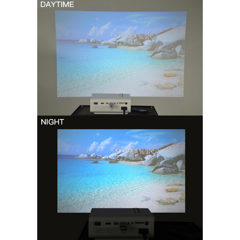 投影機LEJIADA YG520 LED 帶 HDMI 兼容 USB 1080P 高清投影儀，適用於家庭影院系統 YG530 便攜式電影視頻播放器