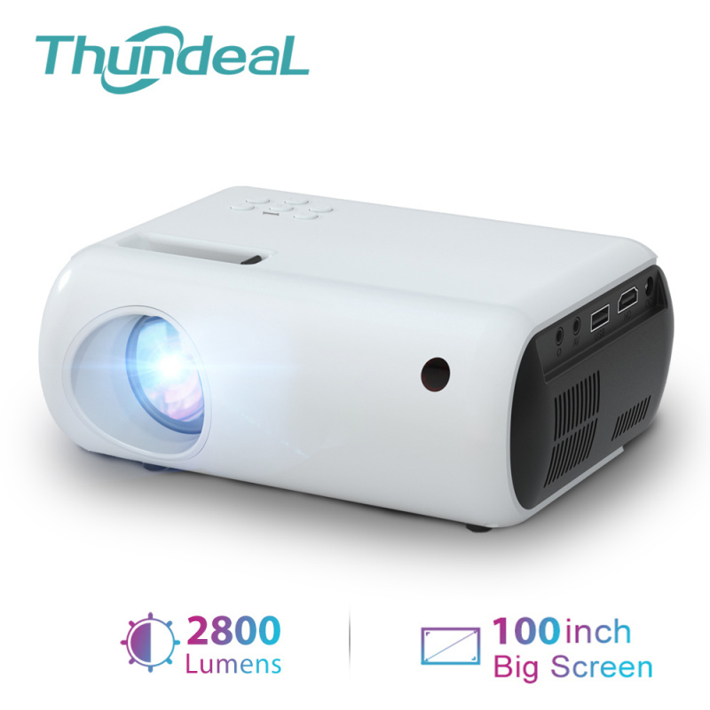 投影機ThundeaL 2800Lumen 迷你投影儀便攜式投影儀用於視頻 1080P LED Proyector 家庭影院智能兒童投影儀兒童禮物