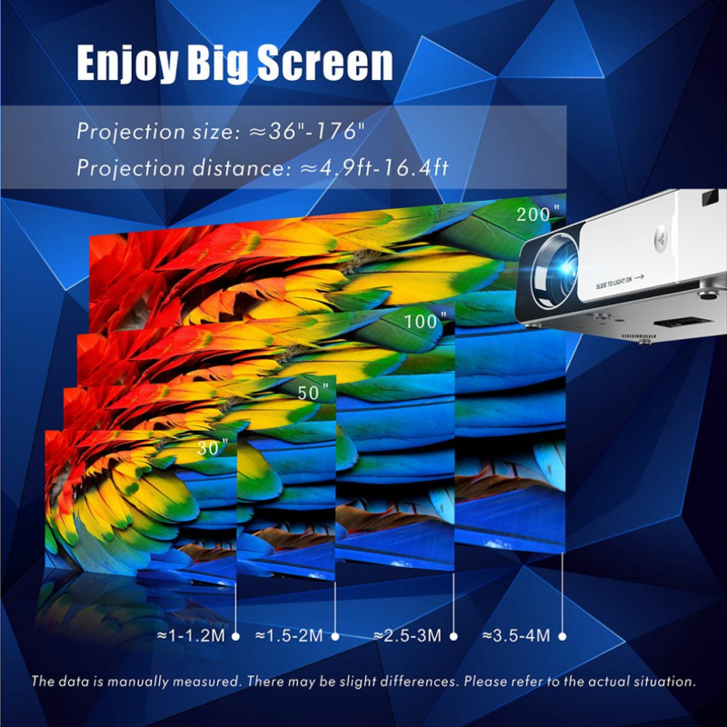 投影機T6 Full Hd Led Projector 4K 3500 Lumens HDMI-compatible Usb 1080P Portable Cinema Beamer Wired same screen WIFI projector
