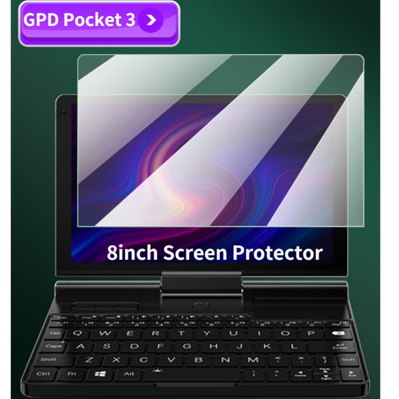 電競筆記本電腦適用於 GPD Pocket 3 電子書平板電腦屏幕保護膜的 8 英寸屏幕鋼化膜 適用於 GPD Pocket3 8 英寸 Windows 10 迷你筆記本電腦遊戲 PC