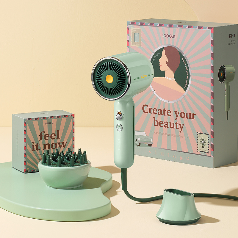 Soocas素士 RH1 6000萬負離子復古電吹風筒送1個 KUSA M3 納米噴霧補水器(白色) 價值$168 - Zuko Park