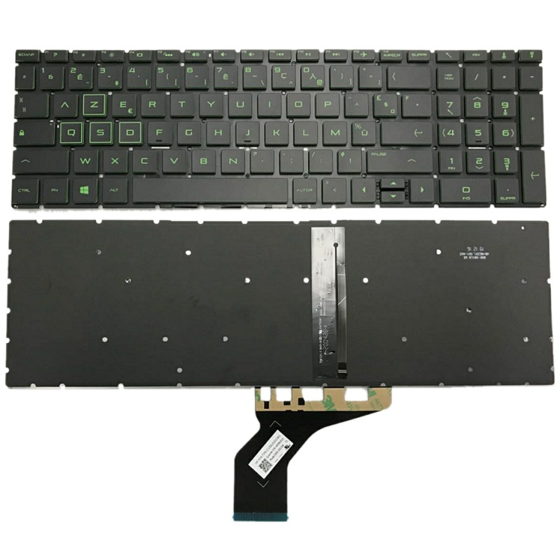 電競筆記本電腦全新美國法文 適用於 HP Pavilion GAMING 15-CX 15-CX000 15-cx0001tx -CX0030NR -CX0040NR -CX0042NR 筆記本鍵盤綠色背光
