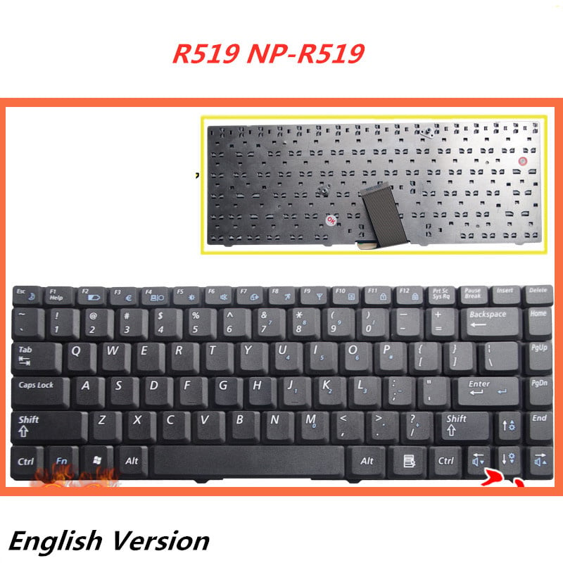 電競筆記本電腦筆記本電腦適用於三星 R519 NP-R519 筆記本更換佈局英文鍵盤