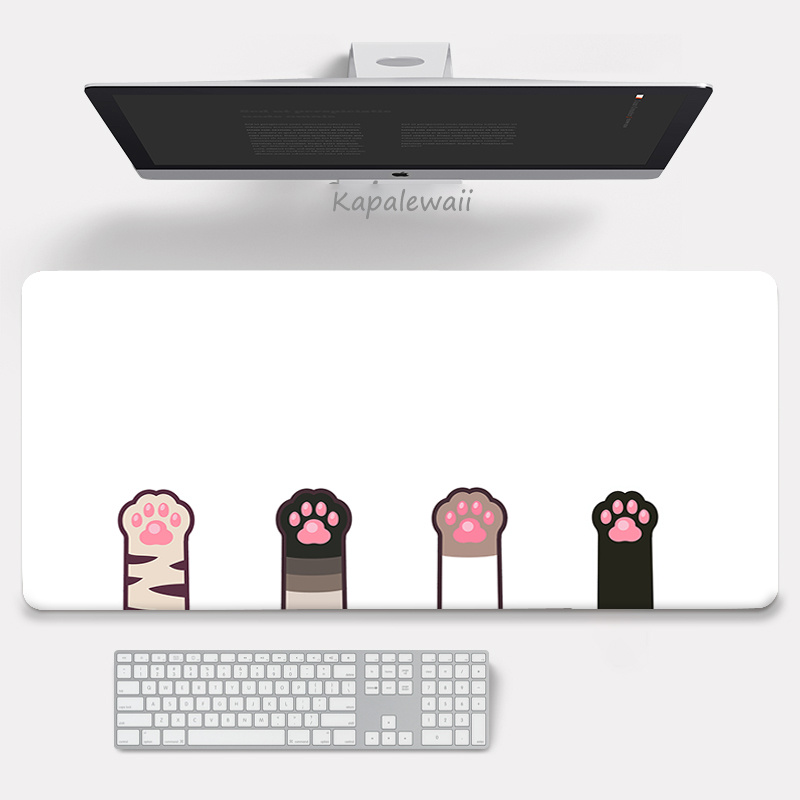 電競筆記本電腦Cute Cat Paw Pink Desk Mat Gaming Accessories Large Anime Mouse Pad Kawaii Office Computer Keyboard Mousepad XXL PC Gamer Laptop