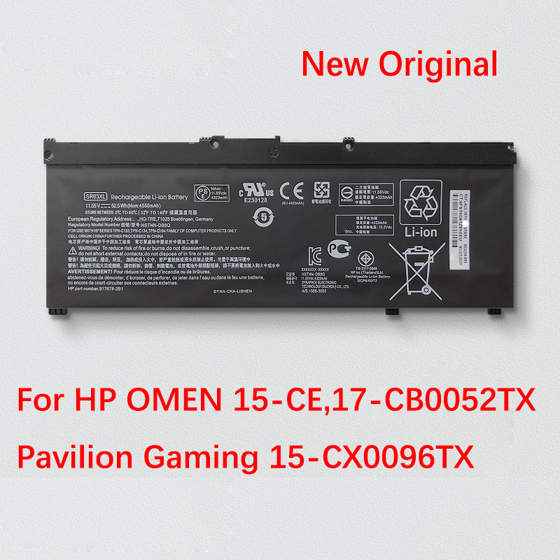 電競筆記本電腦全新原裝 SR03XL 筆記本電池 適用於 HP OMEN 15-CE,17-CB0052TX Pavilion Gaming 15-CX0096TX,CX0006NT HSTNN-DB8Q L08934-2B1