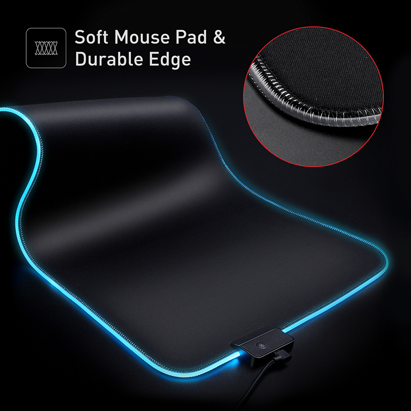 電競筆記本電腦Hot Selling Black Wave Pattern Mousepads Speed Version or RGB Glowing Type Computer Laptop Mice Pad