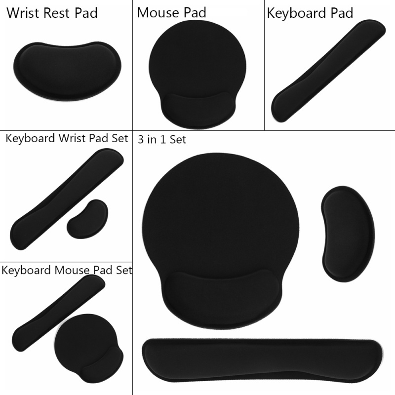 電競筆記本電腦1Set Game Mouse Mat Memory Sponge Keyboard Ergonomic Wrist Rest Pads Anti Slip Hand Support Office Supplies Computer Laptop Acce