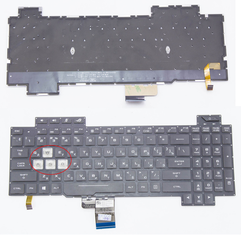 電競筆記本電腦RU 鍵盤適用於華碩 ROG Strix GL504 GL504G GL504GW GL504GS GL504GM RGB 背光遊戲俄羅斯筆記本電腦