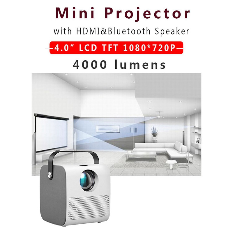 投影機投影儀 Q3 4000 流明 1080P 家用親子便攜式投影儀家庭辦公室迷你 LED 電視 英國插頭