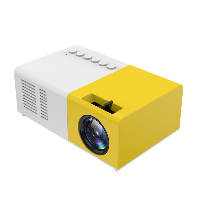 投影機J9 LED 迷你投影儀 1600 像素支持 1080P Hdmi 兼容 USB 音頻便攜式家庭媒體視頻播放器