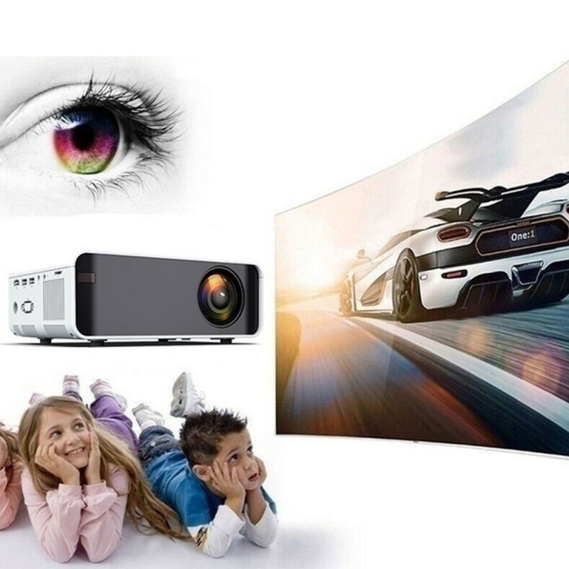 投影機W80 高清家用投影儀 HDMI AV USB SD VGA 支持杜比音效線 無線同屏版投影儀適用於家庭影院