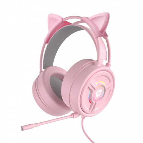 入耳耳機專業 LED 貓耳有線遊戲耳機帶麥克風適用於 PS4 PS5 Xbox 電腦 PC 遊戲耳機帶音量控制