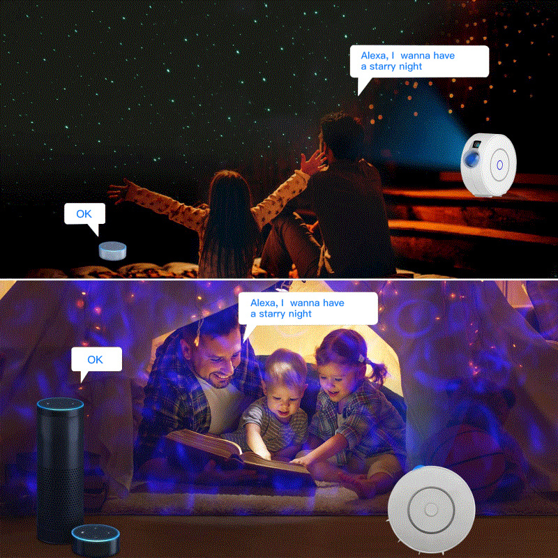 投影機塗鴉智能星光室內 WiFi LED 星空激光氛圍燈 USB 車頂夜間家居裝飾無線控制