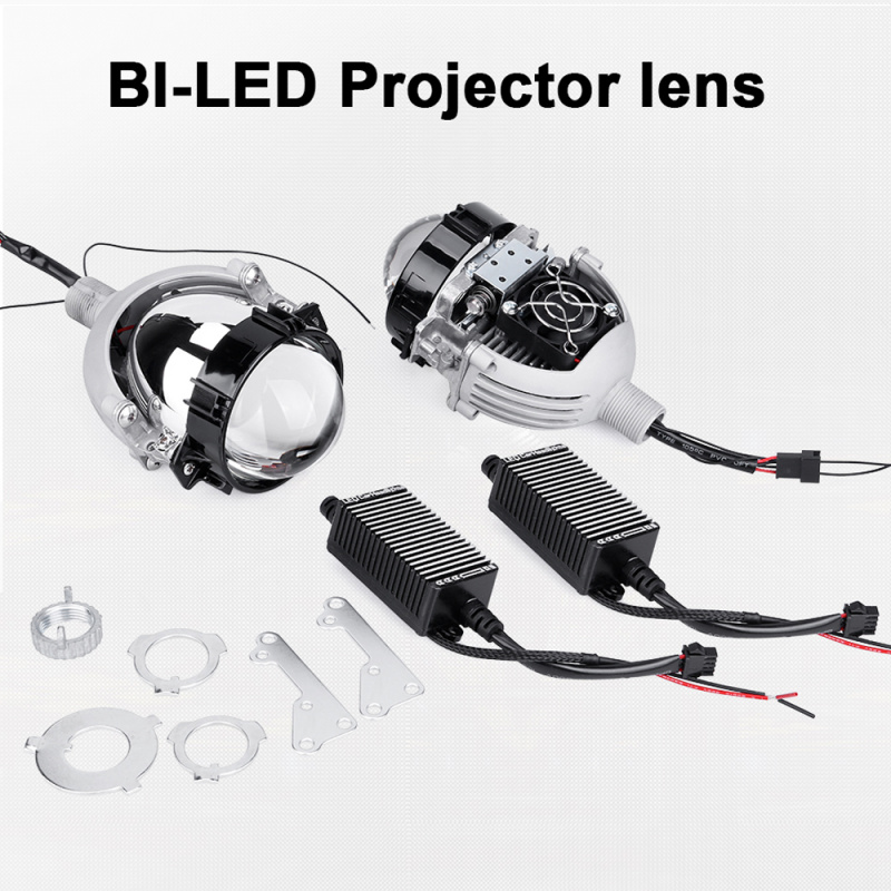 投影機Bi-led Lens 3 inch Projector Lenses 100W Kits H4 Hi Lo Beam H1 H7 H11 9005 9006 LED Bulbs Reflector Diode Chip Super 30000LM