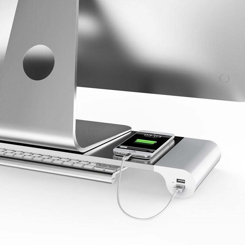 鋁合金電腦顯示屏USB墊高支架
