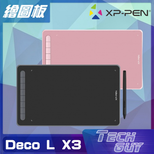 XP-Pen【Deco L】10x6.25” X3繪圖板 [黑/粉紅]