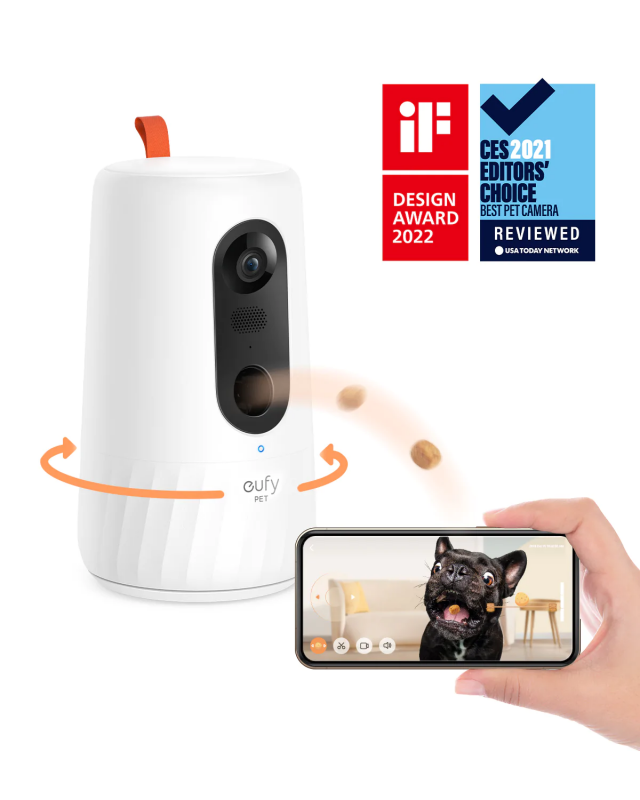 Eufy Pet Dog Camera 1080p 寵物攝影機+零食投食器 D605