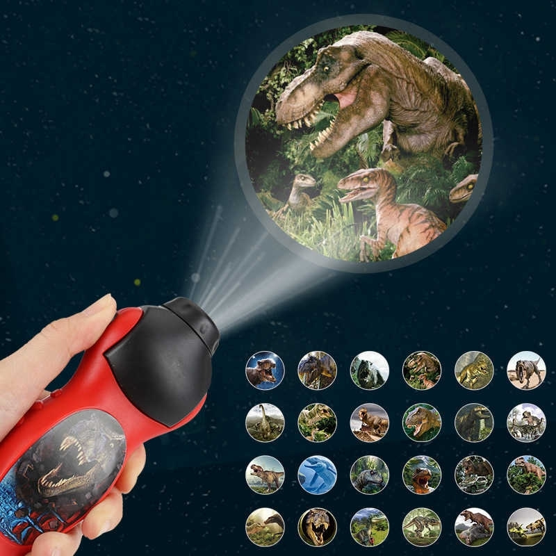 投影機恐龍鯊魚投影儀夜間學習學習玩具手電筒睡覺歷史早教模型手電筒手電筒趣味玩具