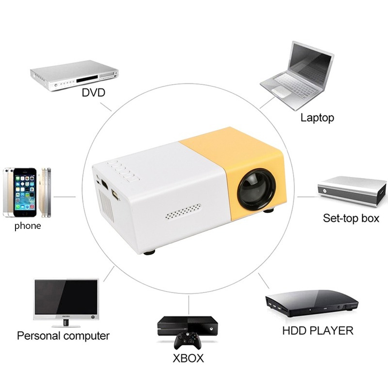 投影機無線連接手機音頻便攜式投影儀家庭媒體全高清支持USB AV HDMI兼容