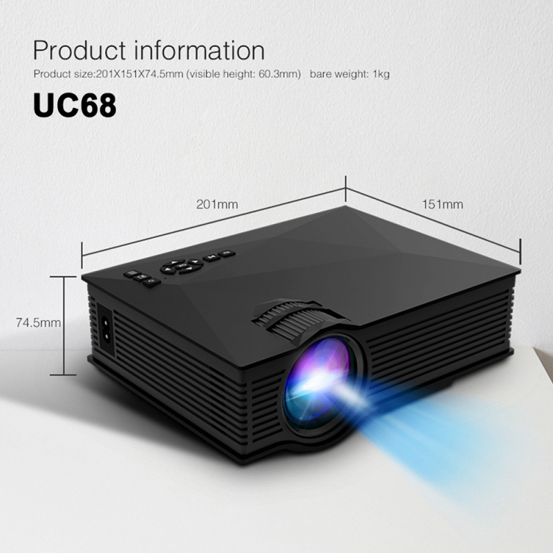 投影機Original UNIC UC68 UC68H Portable LED Projector 1800 Lumens 80 110 ANSI HD 1080p Full HD Video Projector Beamer for Home Cinema