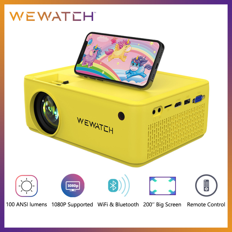 投影機WEWATCH V10B 8500Lumens Study Portable Children Projector Native 720P HD 1080P Supported Home HDMI Mini Outdoor Kids Proyectors