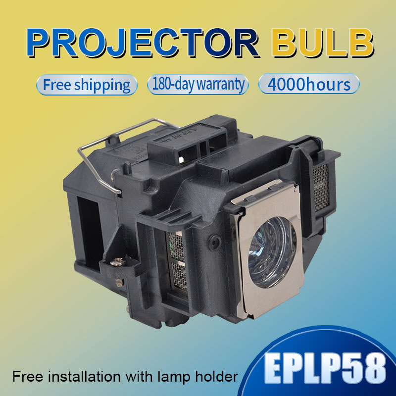 投影機替換投影燈帶外殼 ELPLP58 適用於 EPS0N EB-S10 EB-S9 EB-S92 EB-W10 EB-W9 EB-X10 EB-X9 EB-X92 EX3200 EX5200