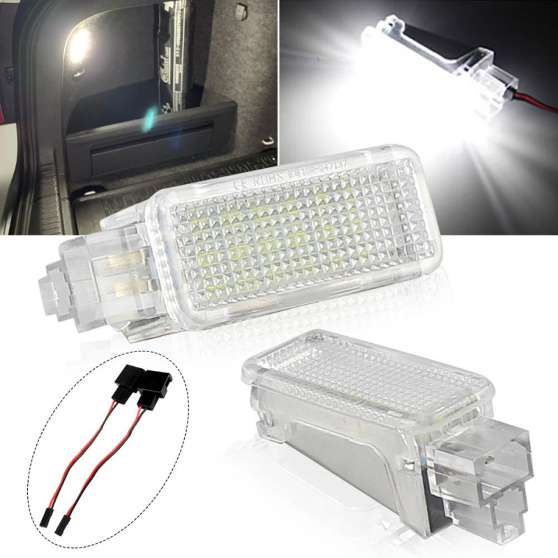 投影機2x 12V Car LED Courtesy Door Projector Light For Audi A3 A4 A6 VW Skoda Foot Nest Lights Ghost Shadow Light Lamp 650