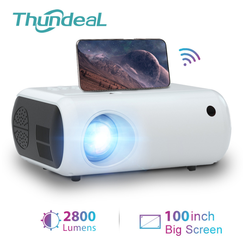 投影機ThundeaL 2800 流明 LED 迷你投影儀適用於 1080P 視頻 3D 家庭影院智能投影儀兒童便攜式 LED 3D 投影儀兒童禮物