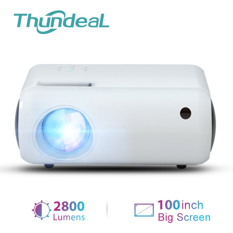 投影機Thundereal TD50 迷你投影儀便攜式 WiFi 投影儀適用於高清 1080P 2800 流明視頻投影儀手機智能 3D 投影儀家用攝像頭