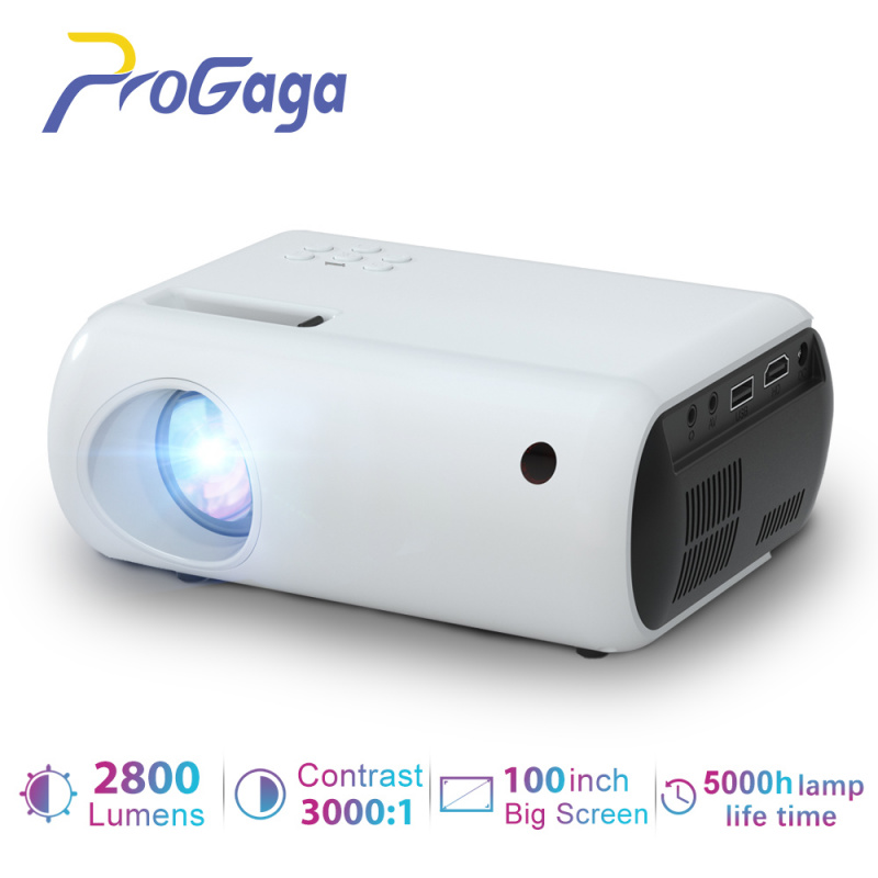 投影機ProGaga 迷你投影儀 TD50 便攜式 WiFi 投影儀適用於高清 1080P 視頻 Proyector 2800 流明手機智能 3D 投影儀家庭影院