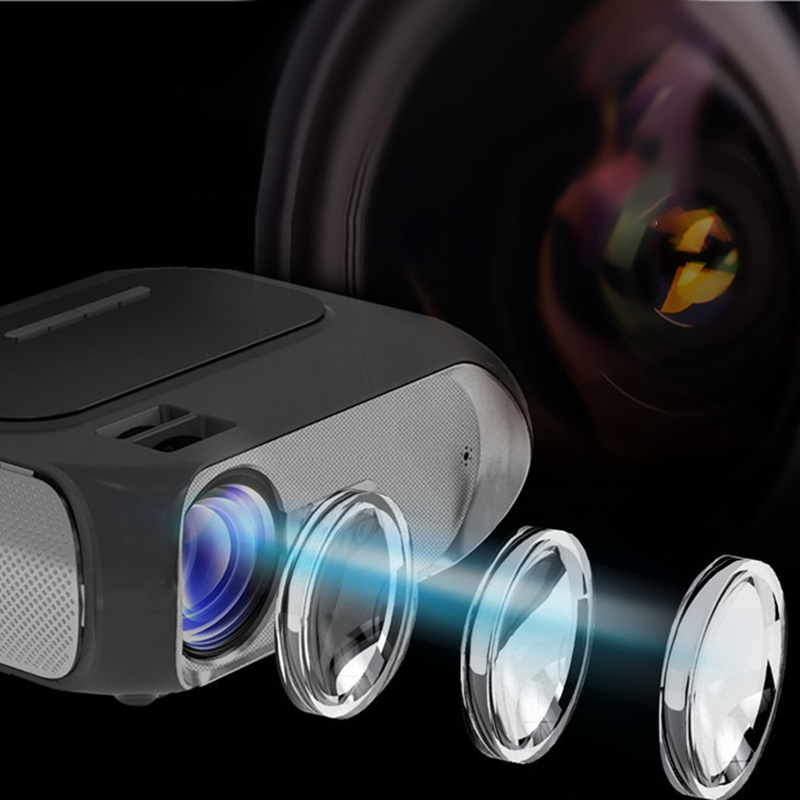 投影機FULL-T7 高清 LED 投影儀家庭影院 200 ANSI 流明支持 1080P HDMI 兼容 USB 便攜式歐盟插頭