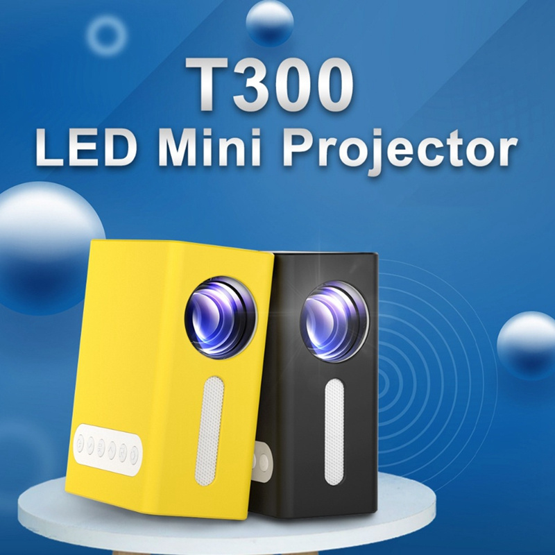 投影機FULL-T300 LED 迷你投影儀家庭影院媒體音頻播放器支持 1080P 視頻袖珍便攜式投影儀