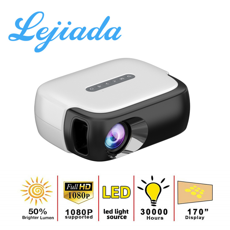 投影機LEJIADA Brand New RD860 Nini LED Portable Video Projector 640 360 Pixels, HD USB AV Audio Home Theater Entertainment Player