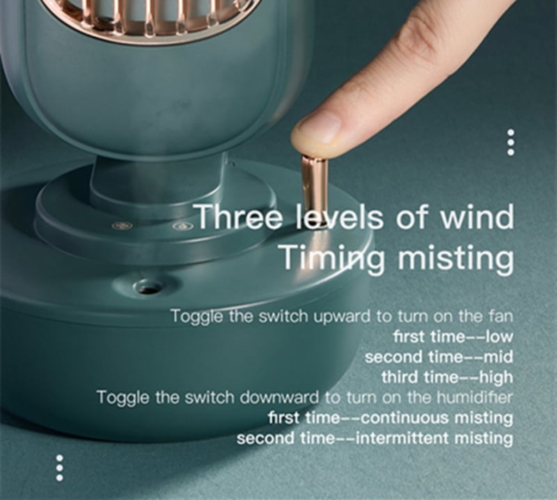 2合1薄霧冷風機無葉風扇台式靜音空調加濕器家用辦公室水潤濕霧USB塔式風扇