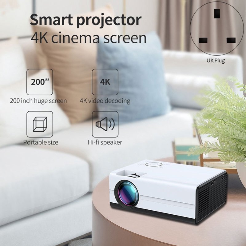 投影機2200 流明 480P 高清投影儀 LED 投影儀適用於電視棒 視頻遊戲 Android 全高清戶外電影投影儀