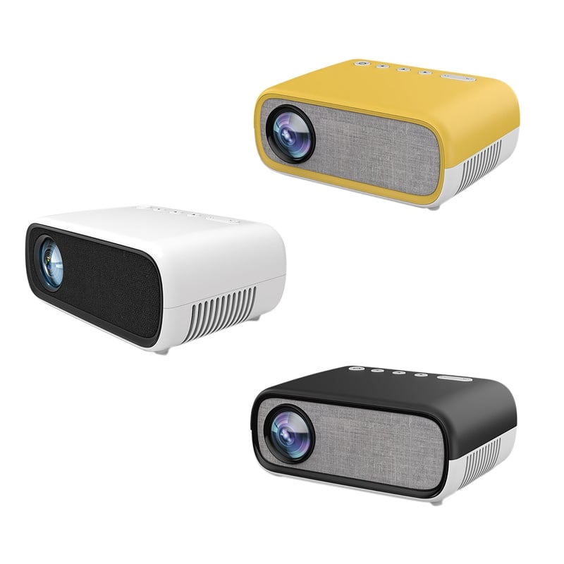 投影機FULL-Mini 便攜式投影儀 FHD 1080P 彩色 LED 3D 播放帶內置揚聲器，適用於家庭視聽