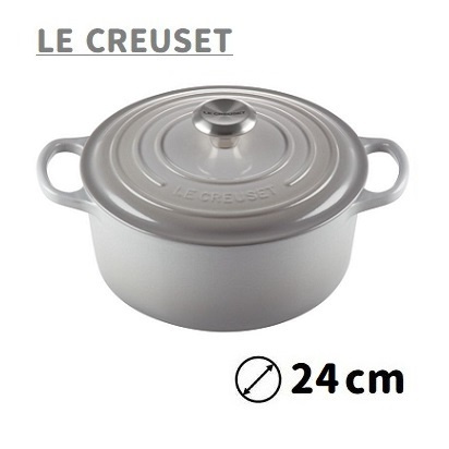 Le Creuset LC 圓形琺瑯鑄鐵鍋 24厘米 4.2L 迷霧灰 Mist Grey 21177245412430 平行進口