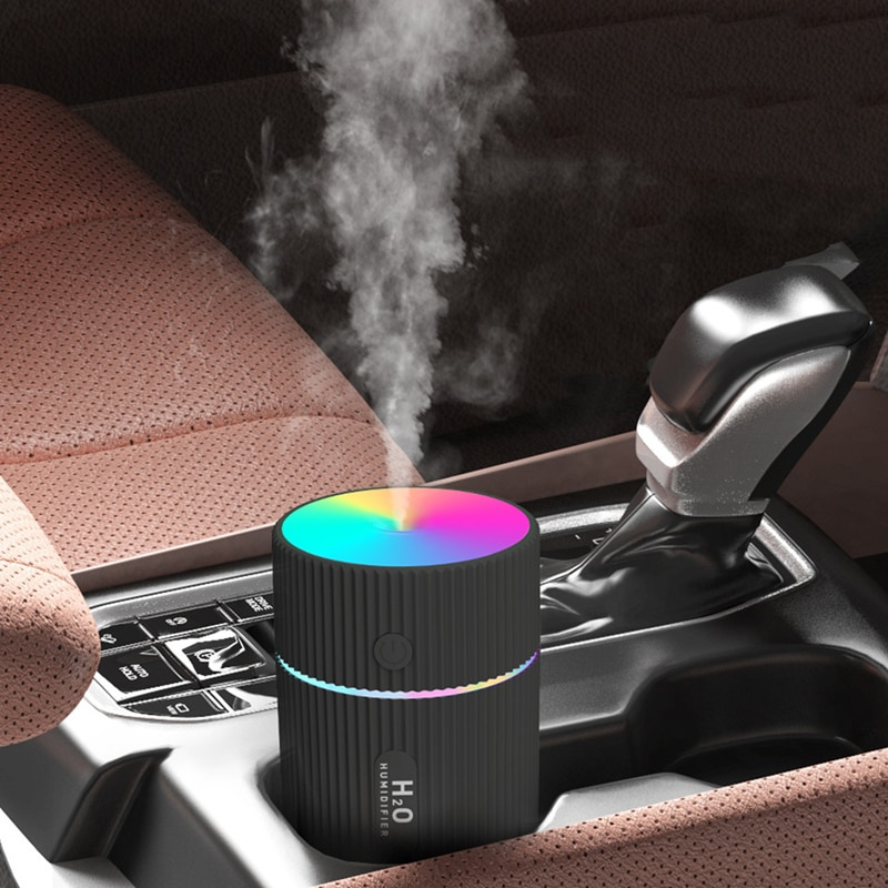 220ML 迷你車載空氣加濕器 USB 超聲波精油擴散器智能淨化器家用香薰負離子噴霧器 LED 適用於小米
