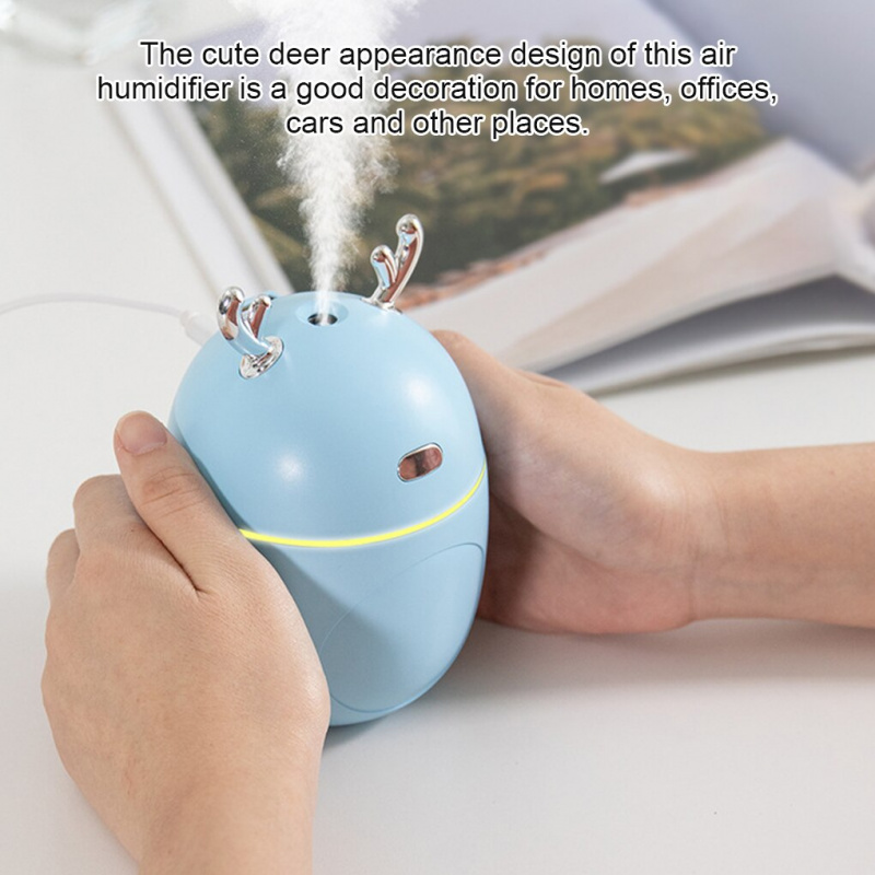 空氣加濕器 320ml 2W USB 動物造型加濕器可調節七彩光霧擴散器支持直銷