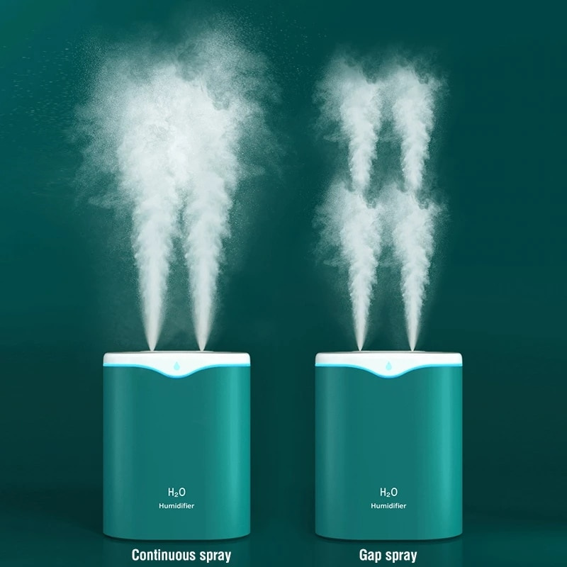 全新 2000 毫升 USB 空氣加濕器雙噴口精油香薰擴散器涼爽噴霧器霧化器適用於家庭辦公室