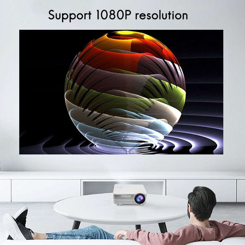 投影機投影儀 H80 400 流明 1080P 家用親子便攜式投影儀家庭辦公室迷你 LED 電視