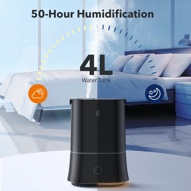 Taotronics TT-AH045 4L 冷霧空氣加濕器靜音超聲波加濕器靜音 50 小時 Palytime 適用於家庭必需品臥室