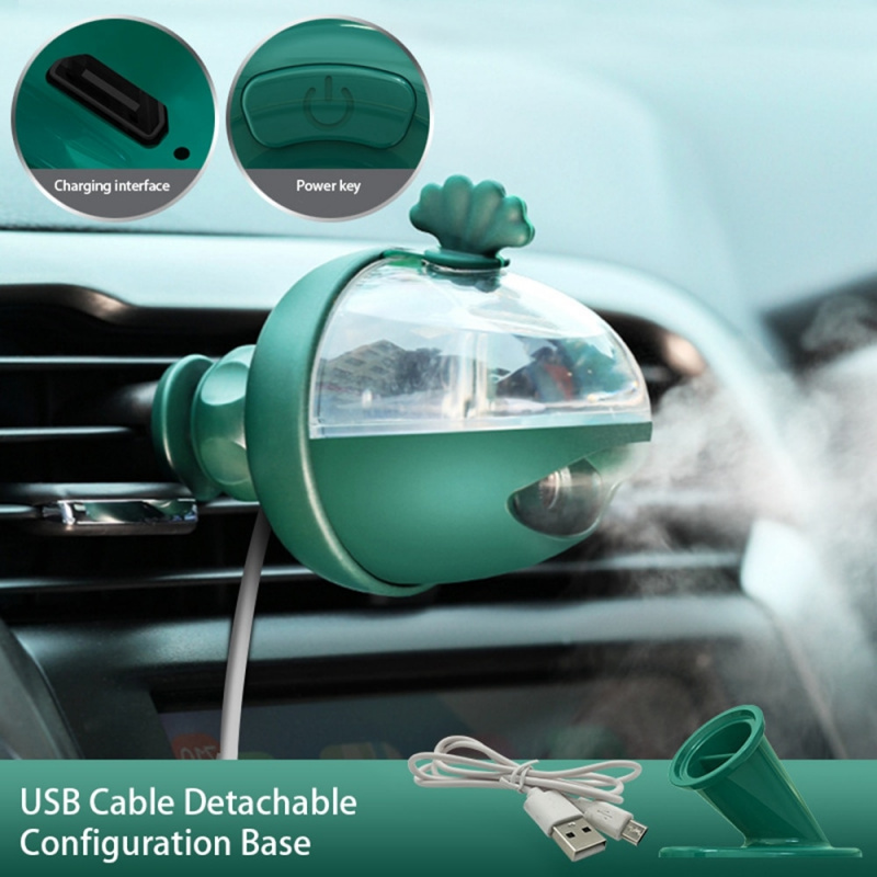Usb空氣加濕器迷你車載加濕器兩用小空間節省耳語靜音充電式加濕器車載家用