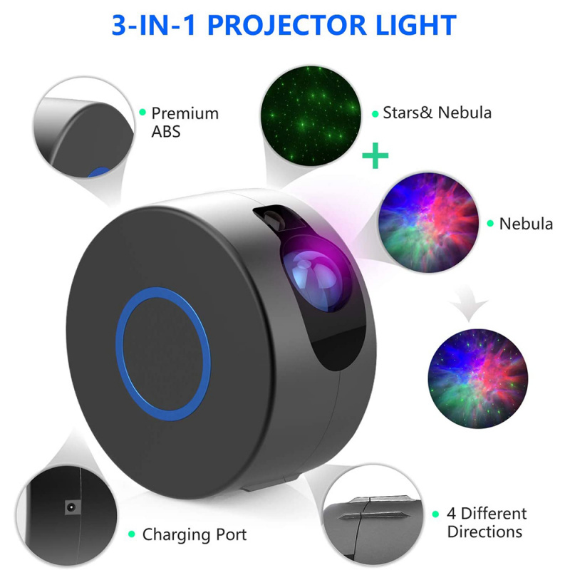 投影機Laser Galaxy Starry Sky Projector  Blueteeth USB Voice Control Music Player LED Night Light Romantic Bedroom Projection Light
