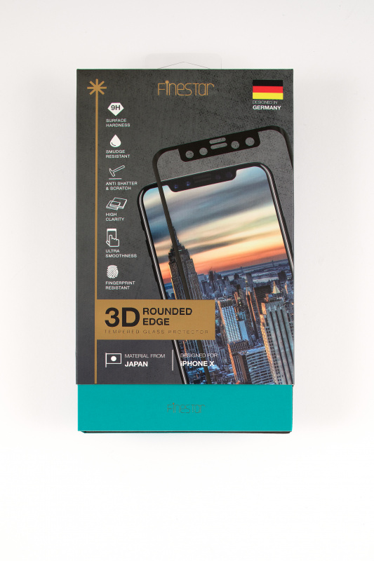 FineStar TGIXFB 3D 孤邊全螢幕保護玻璃貼 [iPhone X/ XS]